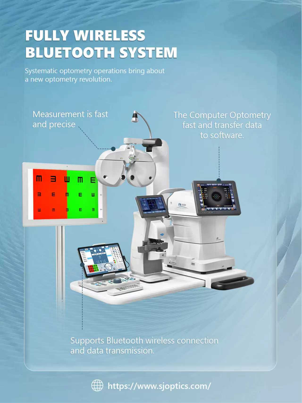 SJ Optics Auto Digital Phoropter DPS 700 Refraction Vision Tester Ophthalmic Phoropter for Vision Care Center