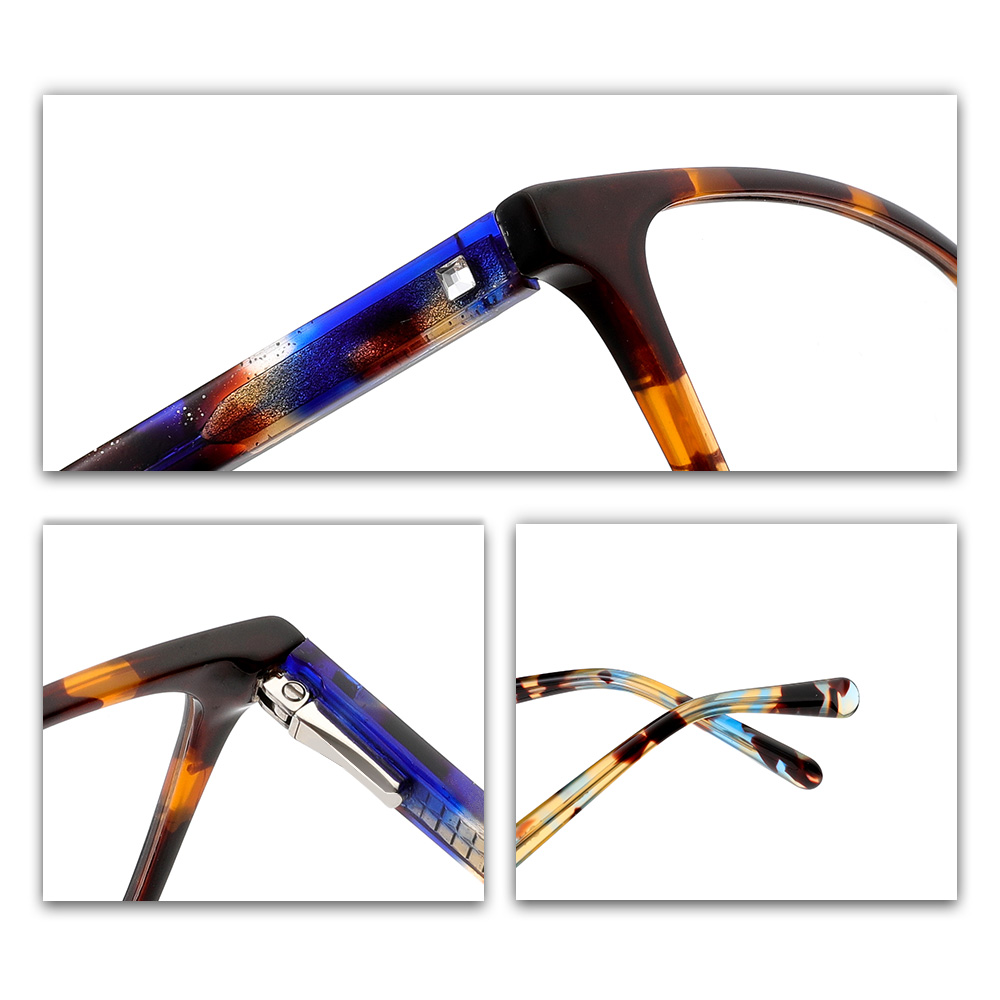 Luxury Thin Totorise Acetate Optical Frame Tritan Lightweight Cat Eye Shape Eyeglasses Frames with Crystal Decoration for Women