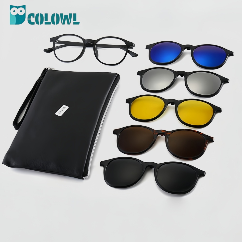 Magnetic Clip Frame Square TR90 Solid Color Full Rim Durable Prescription Ready Unisex Flexible Reading Glasses
