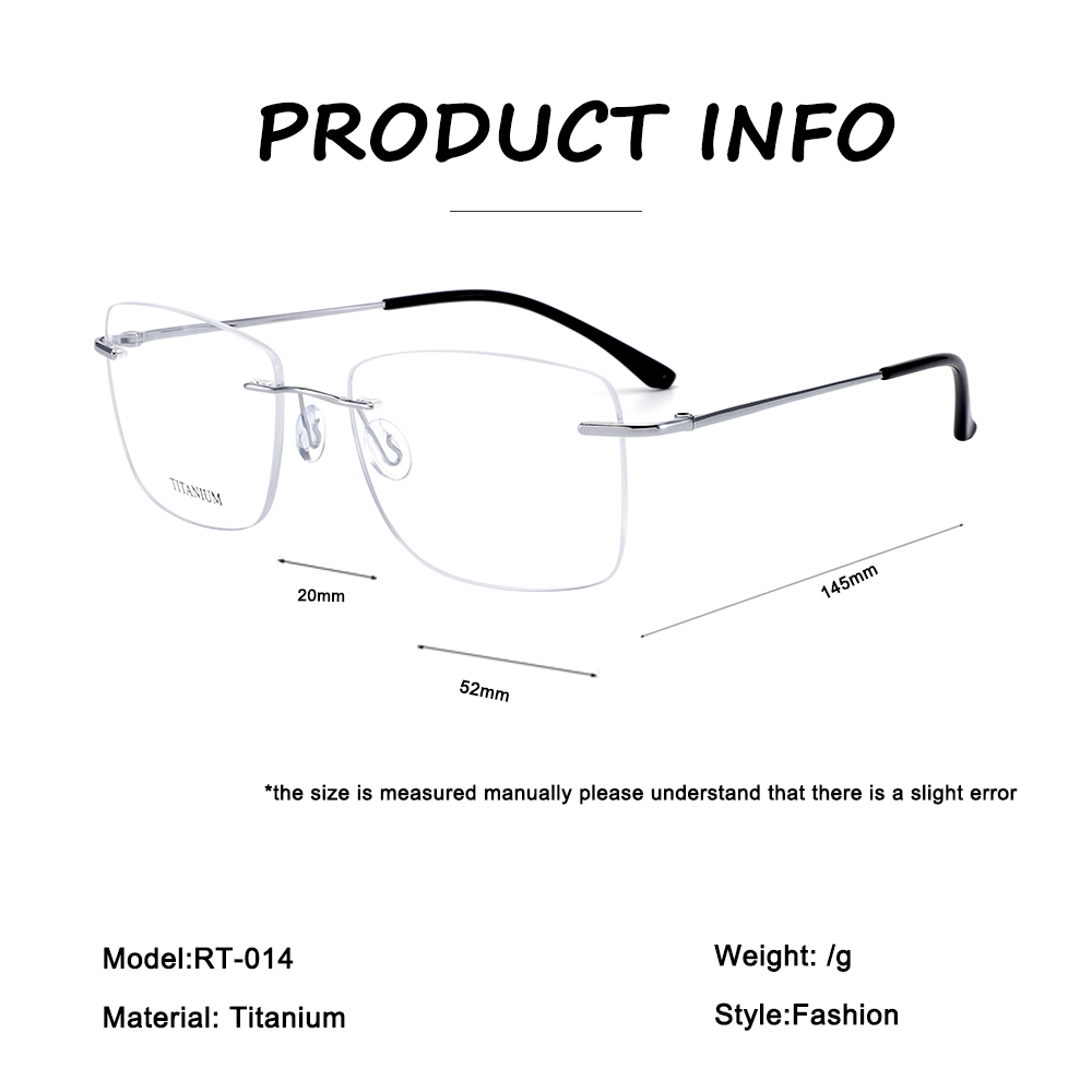 Rimless Titanium Lightweight Extra Narrow Unisex Optical Frame Factory OEM Prescription Spectacle Frameless Glasses Clear Lens