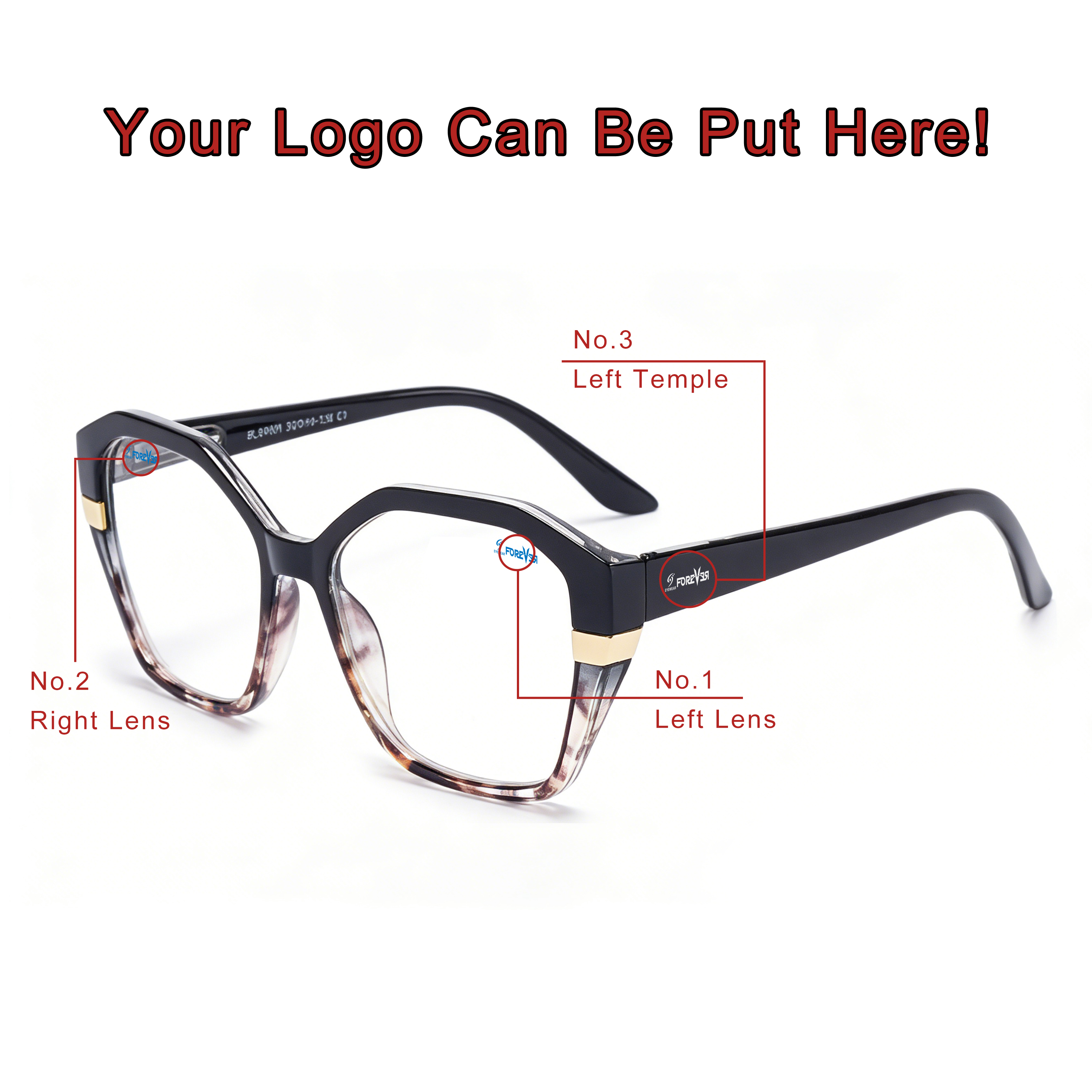 Wholesale Good Quality Custom Logo Lightweight Cat Eye Reading Glasses Frame for Ladies