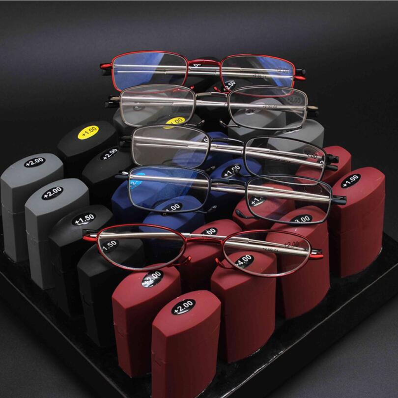 Vintage Progressive Free Cases Small Portable Metal Foldable Compact Mini Ses Women Men Unisex Folding Reading Retro Glasses