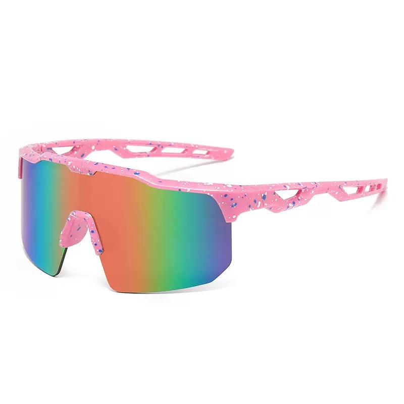 Customizable Children's Cycling Sunglasses UV400 Protection Anti-UV PC Lenses Mirrored Windproof Semi-Rimless Sports Eyewear for