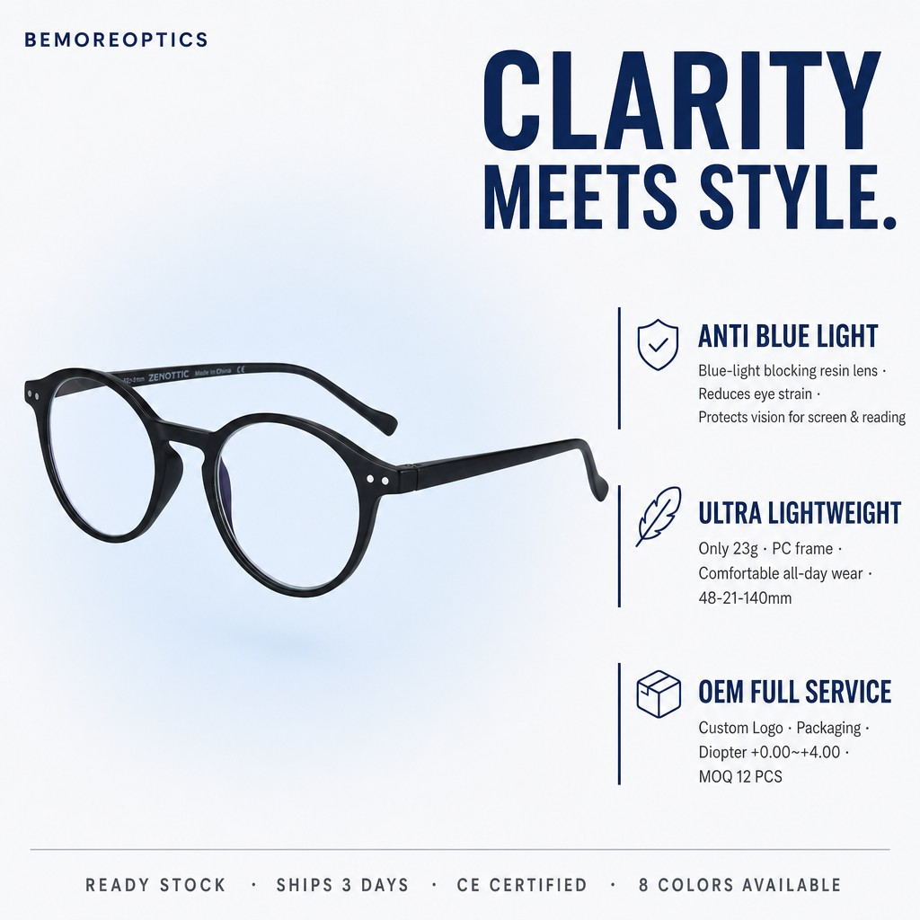 Bemore Hot Retro Vintage Anti Blue Light Blocking Computer Reading Glasses Anti Glare Presbyopia Diopter 0 to 4.0 for Women Men