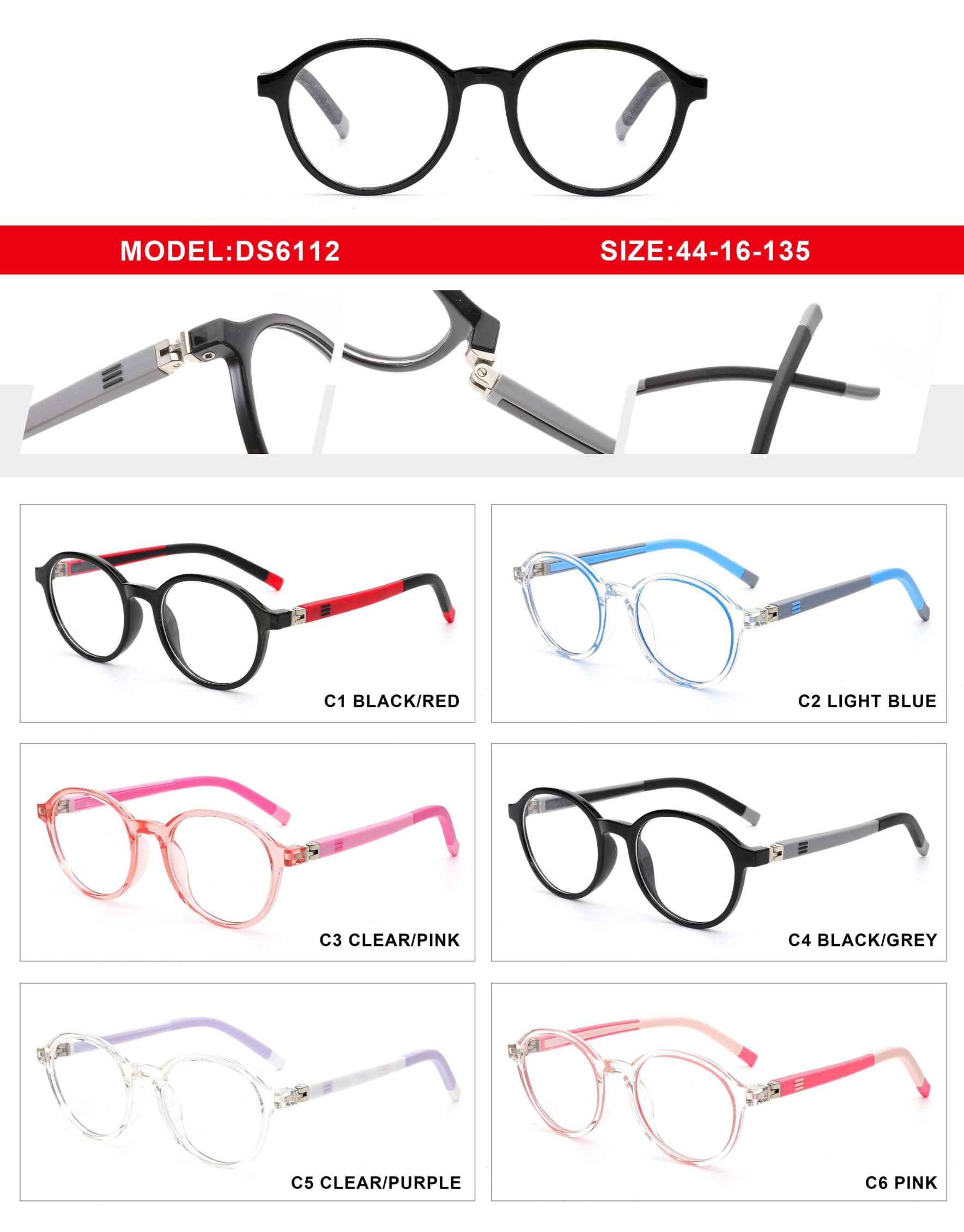 Latest Kids Glasses Frames Teenagers Tr Optical Frame Eyeglasses for Boys Girls Children Eyewear