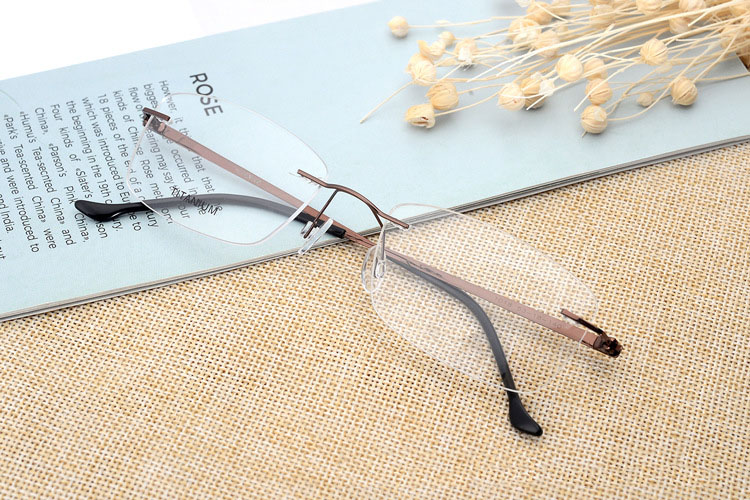 Anti Blue Titanium Frames Light Progressive Lens Rectangle Acetate Metal Photogray Anti Reflet Rimless Reading Glasses