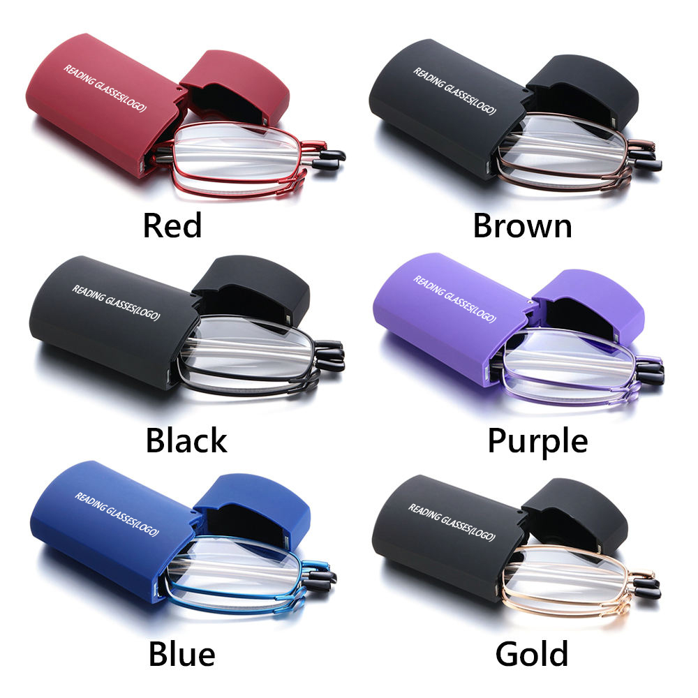 Vintage Progressive Free Cases Small Portable Metal Foldable Compact Mini Ses Women Men Unisex Folding Reading Retro Glasses