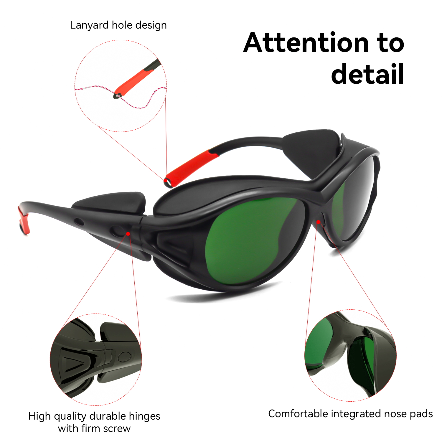 CE EN207 Ansi Z87 IR Radiation OD5 OD7 808 1064nm Ipl Hair Removal Anti Fog Eye Protective Welding Laser Safety Goggles Glasses