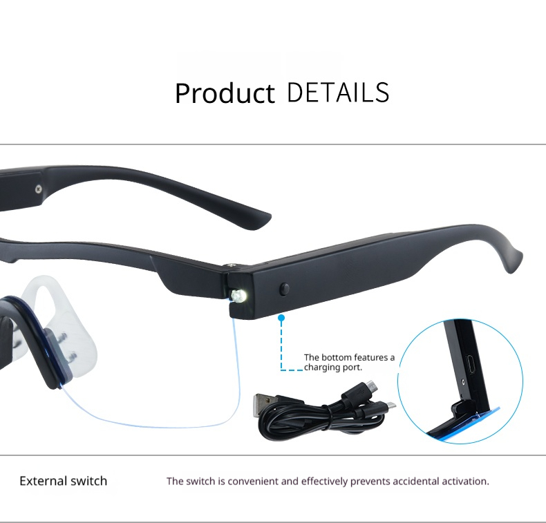 2026 Blue Light Magnifying Reading Glasses 160% Magnification Hands-Free USB Rechargeable LED Lighted Magnifier Eyeglasses