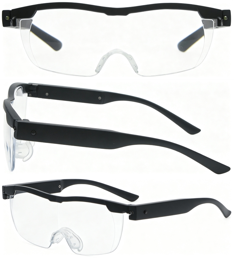 2026 Blue Light Magnifying Reading Glasses 160% Magnification Hands-Free USB Rechargeable LED Lighted Magnifier Eyeglasses