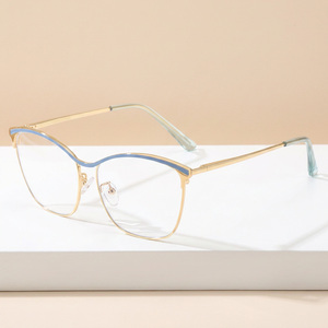 Classic Cat Eye Memory Metal Eyeglass Frame