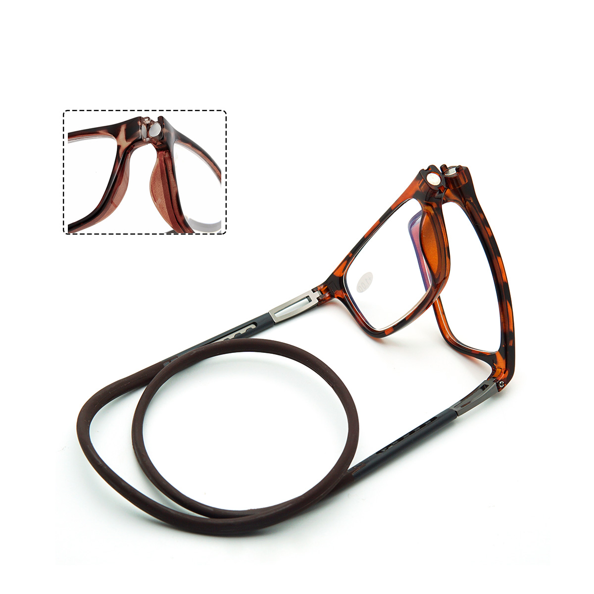 Collar Magnetic Reading Glasses Unisex Ultra-light Portable High-definition Anti-blue Sports Reading Glasses TR801