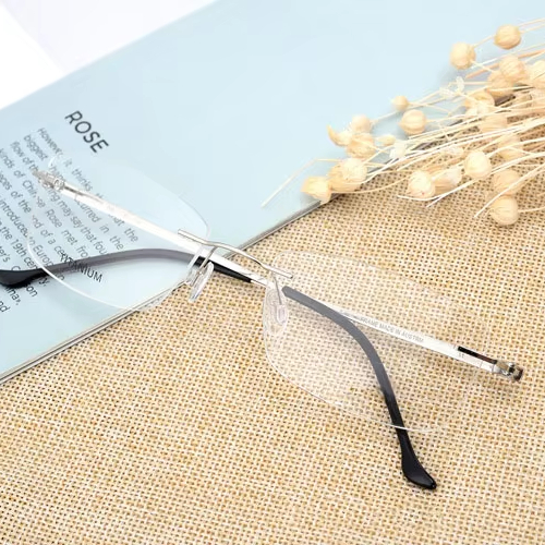 Anti Blue Titanium Frames Light Progressive Lens Rectangle Acetate Metal Photogray Anti Reflet Rimless Reading Glasses
