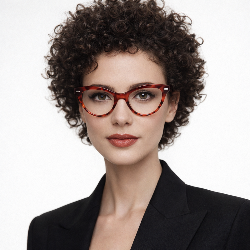 A9012 Retro Fashion Cat Eye Glasses Acetate Frames Optical Eyeglasses Customize logo for Women