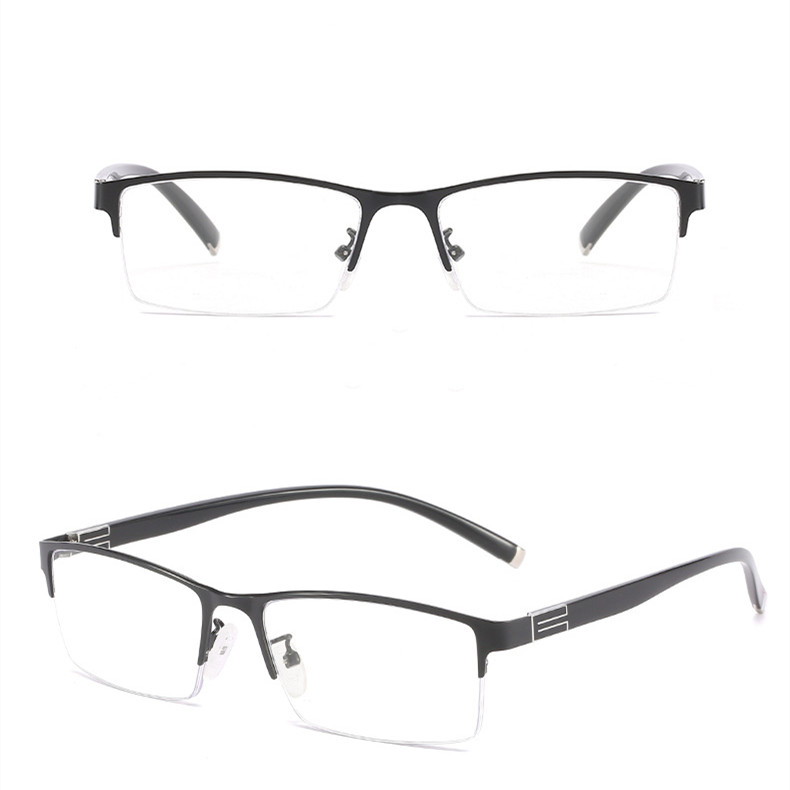 Classic Black Half Frame Rectangle Reading Glasses Men Women Business Presbyopia Blue Light Blocking Eyewear Glasses Frame