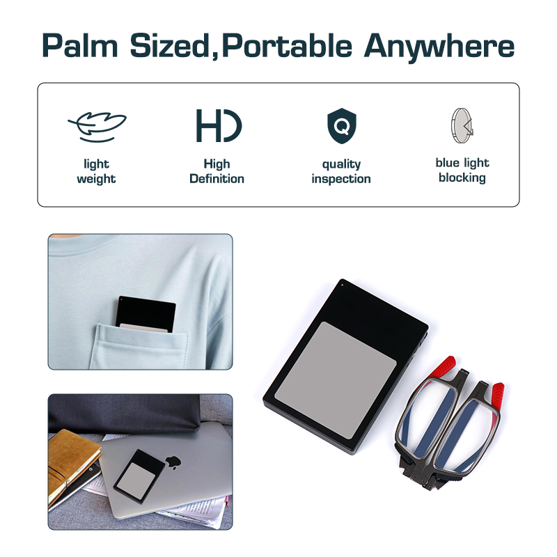 Wholesale Metal High Quality Foldable Reading Glasses Mini Lightweight Anti Blue Light Folding Reading Glasses Men with Case