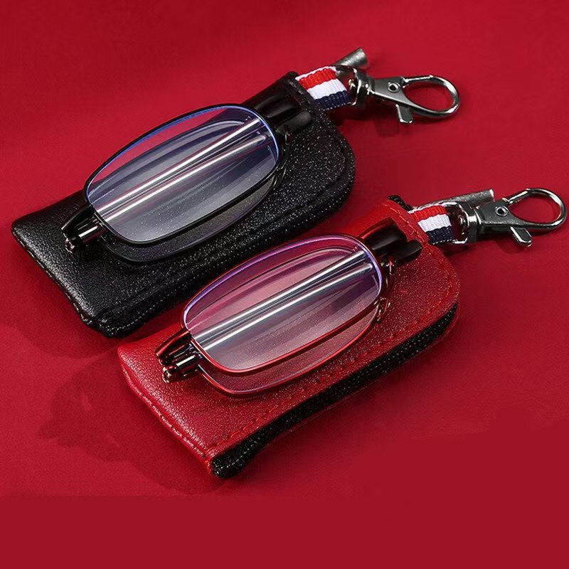Lightweight Unisex Foldable Reading Glasses Portable Telescopic Arms Stylish for Seniors with Case Custom LOGO Lunettes Gafas