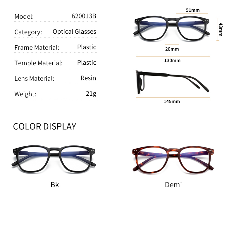 Classic Vintage Rectangle PC Prescription Optical Frames Square Anti Blue Light Blocking Computer Glasses Anti Glare Women Men