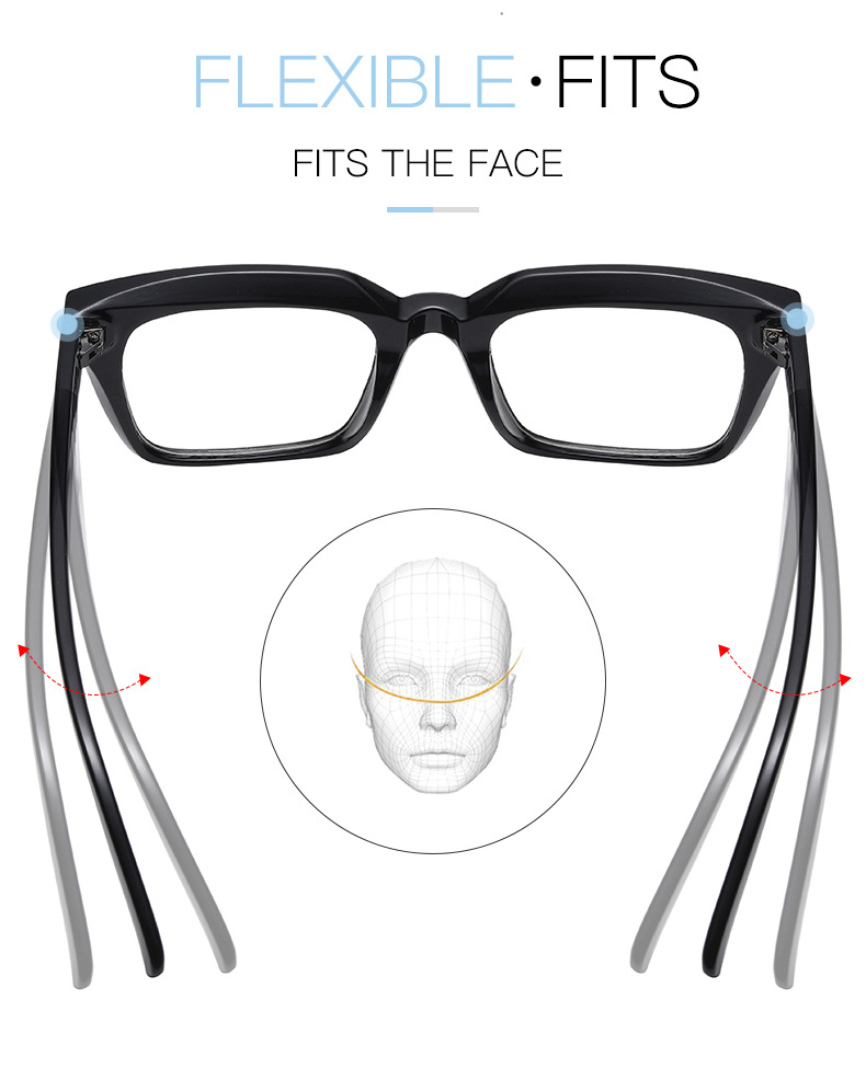 Factory Direct Sale Custom Retro Classic Fashionable Unisex Square Clear Frames Anti Blue Light Blocking Reading Optical Glasses
