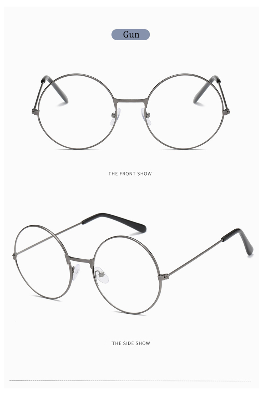 Readsun Harry Classical Black Gold Round Wholesale Metal Optical Frame Eyeglass Frame