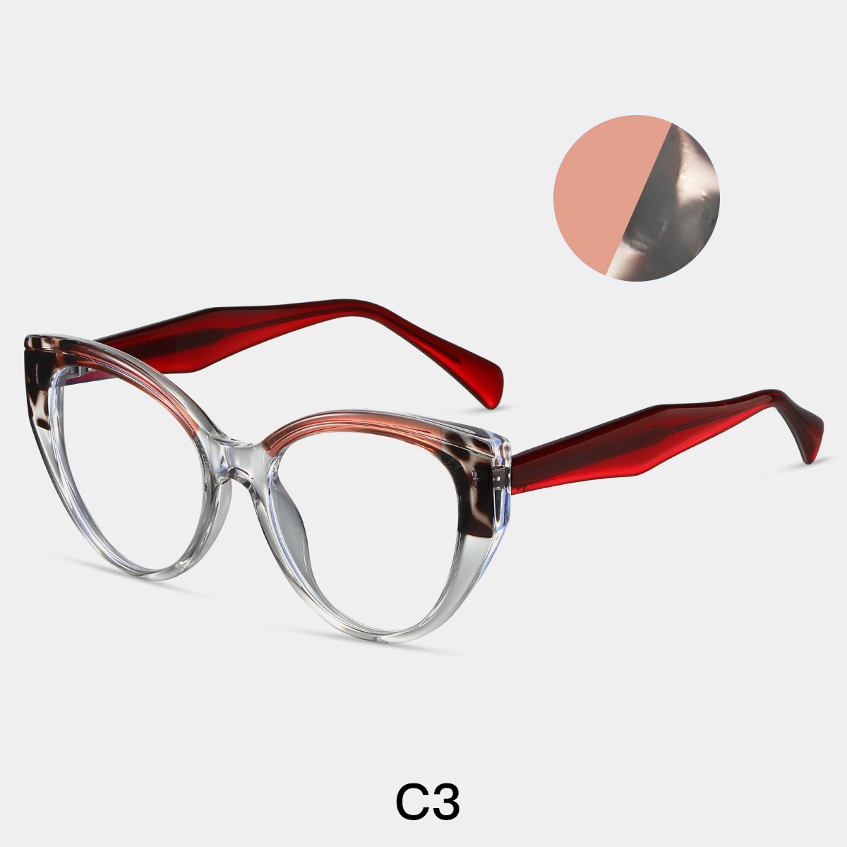 Classic Retro Solid Color Trendy Ins Blue Light Blocking Cat Eye Cat Eye TR90 Plate Glasses Frame Eyeglasses Frame