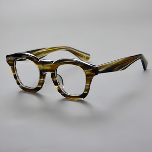 Classic Men Acetate Round Eyeglass Frames Vintage High Quality Custom Logo Eyewear Retro Fashion Thick Eyeglass Frames