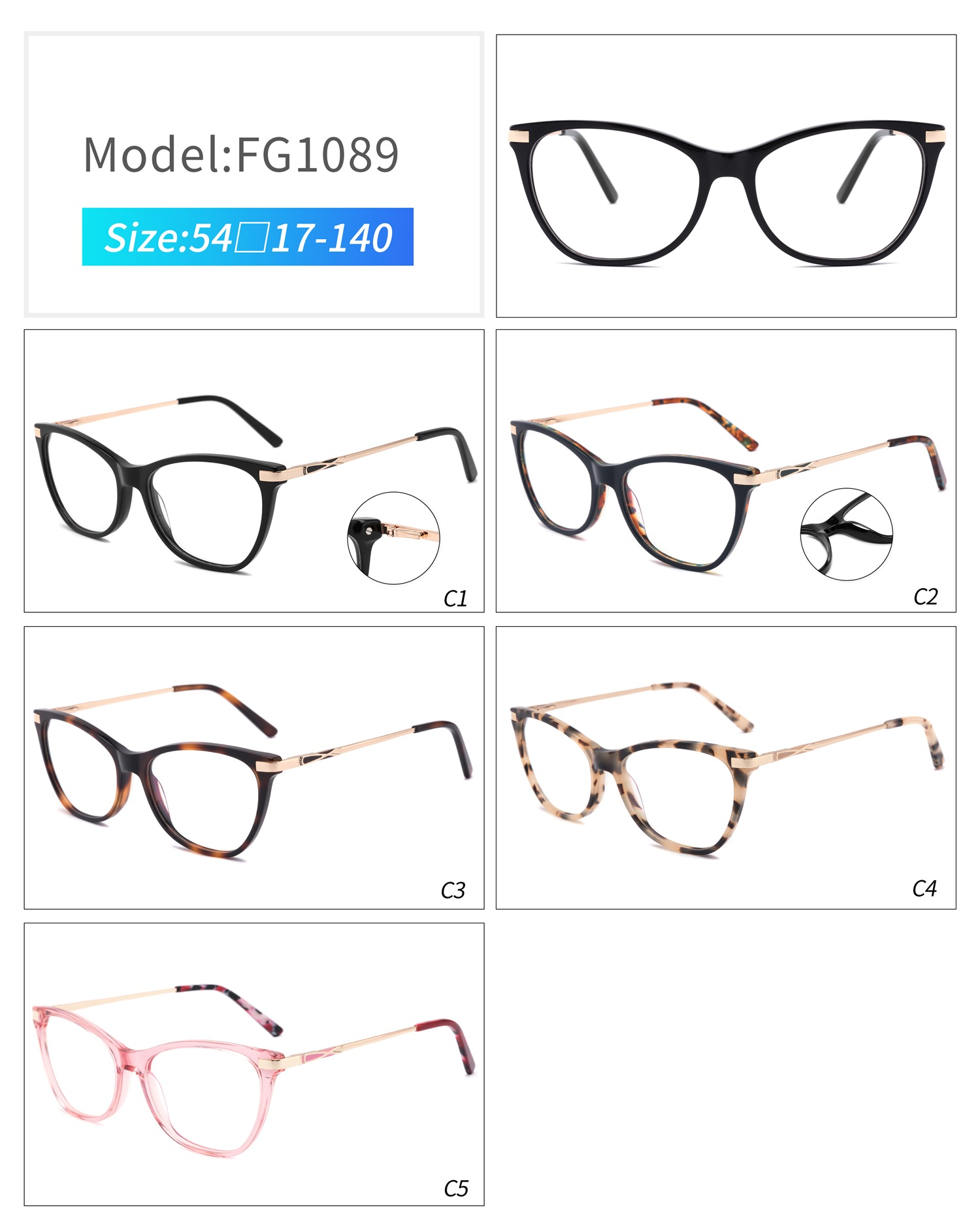 Acetate Prescription Eyeglasses Frames for Men and Women Wood Grain Optical Glasses Frame With Clear Lens