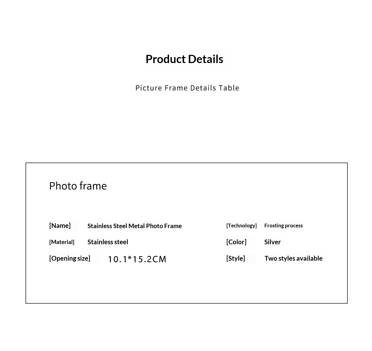 Stainless Steel Photo Frame