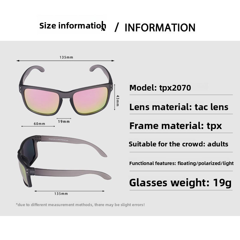Factory Wholesale TPX-Material Full Frame Floating Polarized Unisex Adult Fishing Watersports Sunglasses