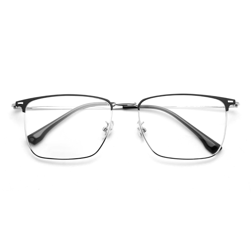 Unisex Computer Reading Glasses Square Metal Spectacle Prescription Glasses Optical Frames for Women Men