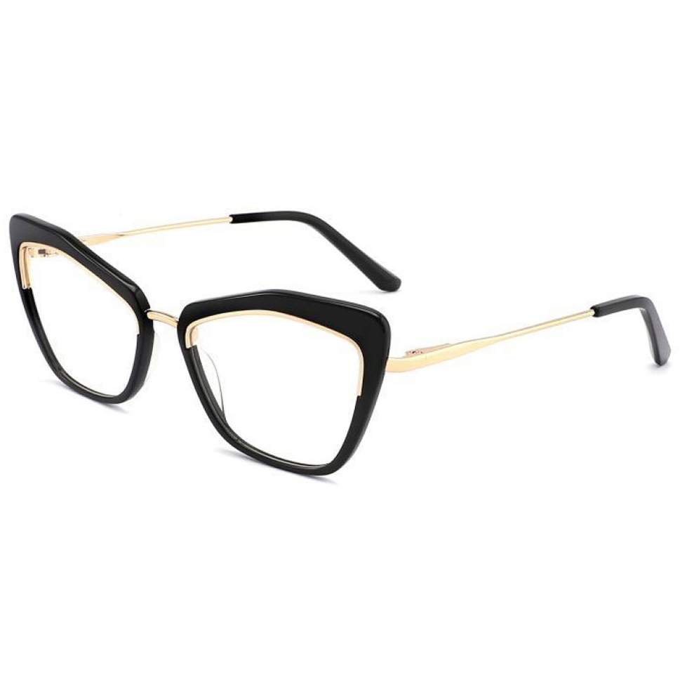 Women'S Metal Cat Eye Unique Best Eyeglass Frames Wholesale for Women Luxury Acetate Design Men Eyeglasses Frame