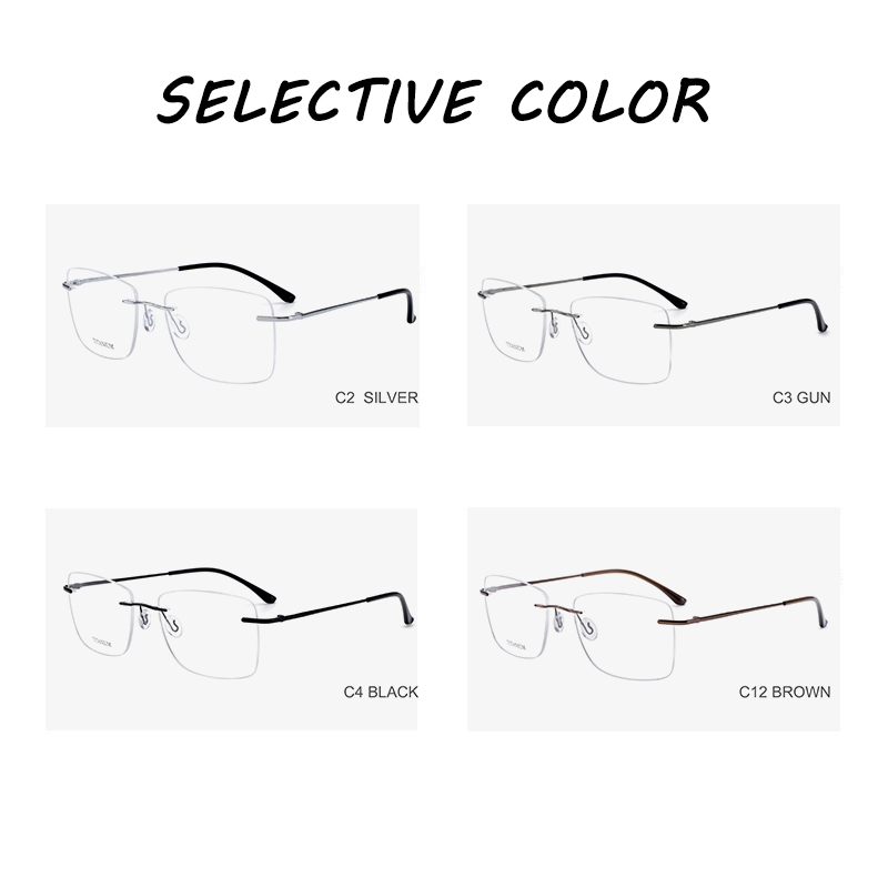 Rimless Titanium Lightweight Extra Narrow Unisex Optical Frame Factory OEM Prescription Spectacle Frameless Glasses Clear Lens