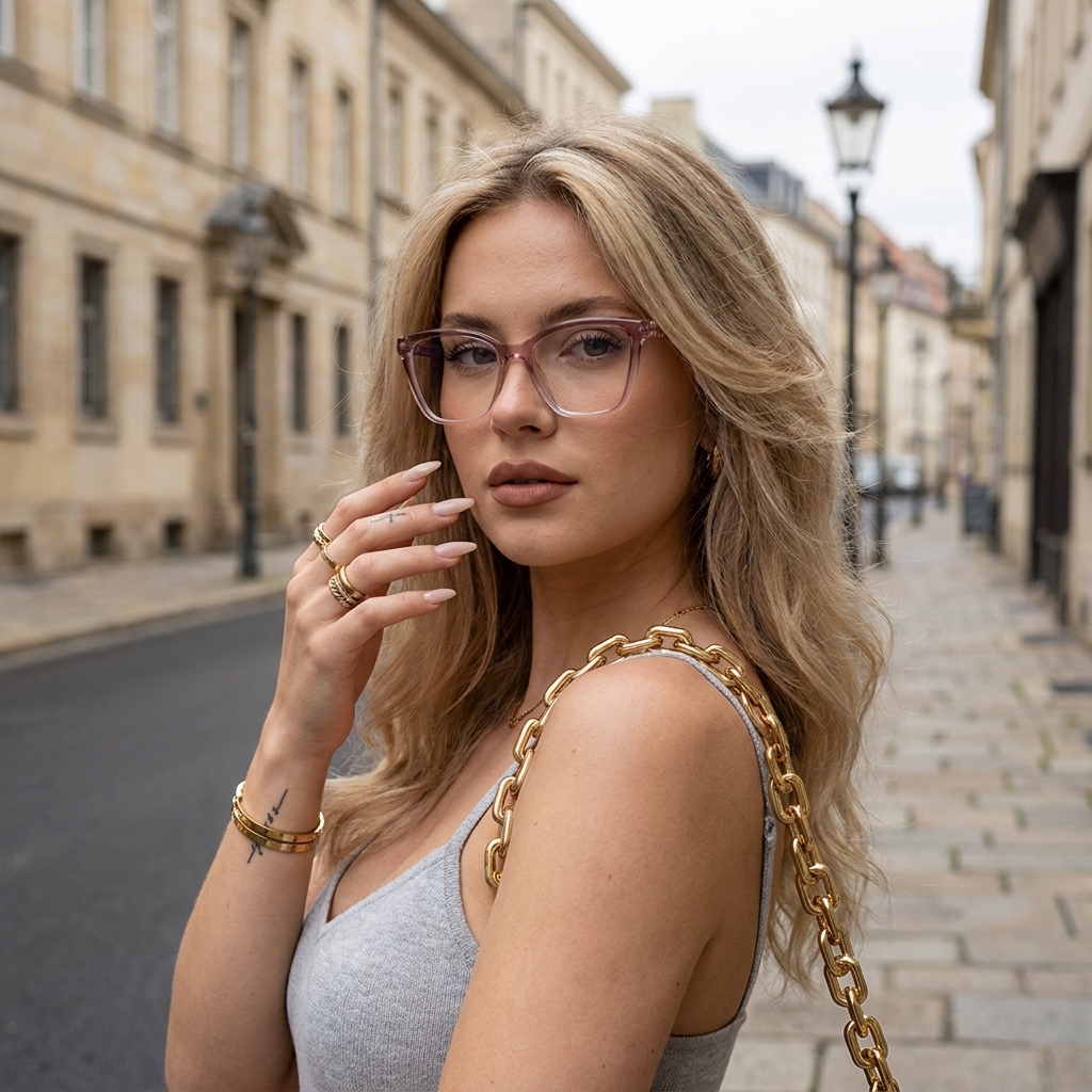 Fashion Lady TR90 Optical Frames Double Color Acetate Temple Glasses Spring Hinge Gradient Transparent Eyeglasses Frames Women