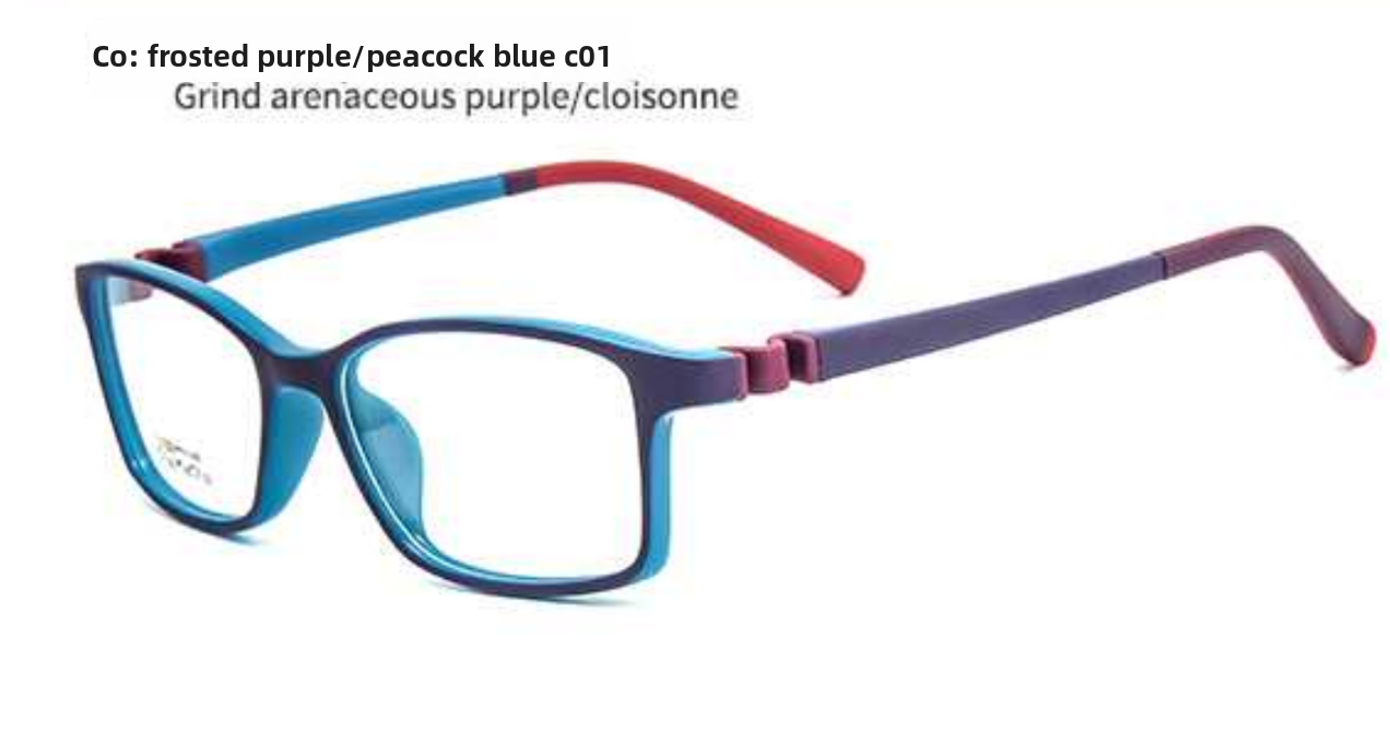 YIGOU Kids Eco-Friendly Acetate Full Rim Square Prescription Eyeglasses Frames Cartoon Pattern Pink for Primary School Students