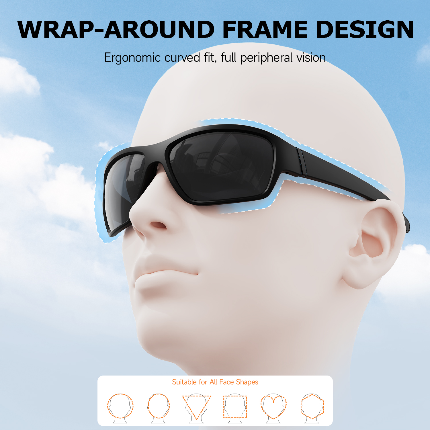 Custom Men Outdoor Sport Sunglasses Climbing Glasses Vintage UV Protection Polarized Driving Fishing Sunglasses