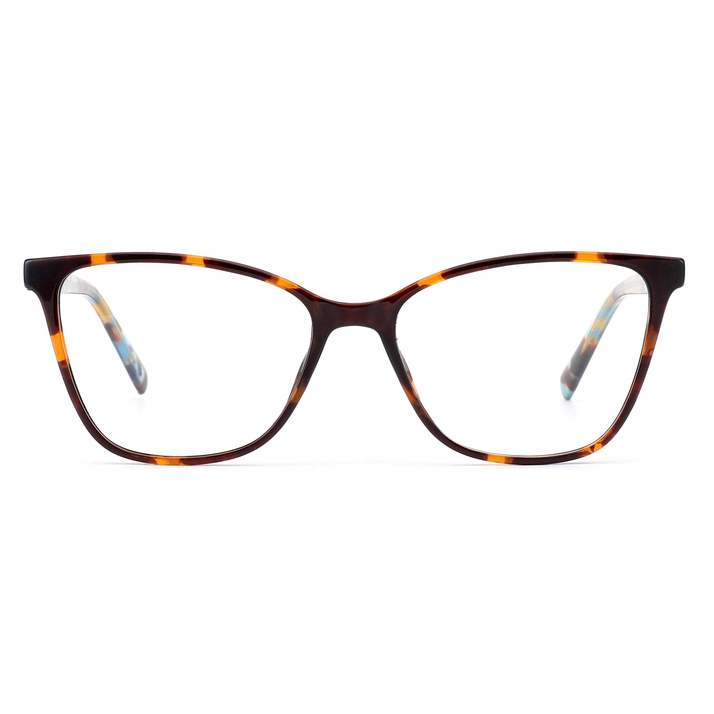 Luxury Thin Totorise Acetate Optical Frame Tritan Lightweight Cat Eye Shape Eyeglasses Frames with Crystal Decoration for Women