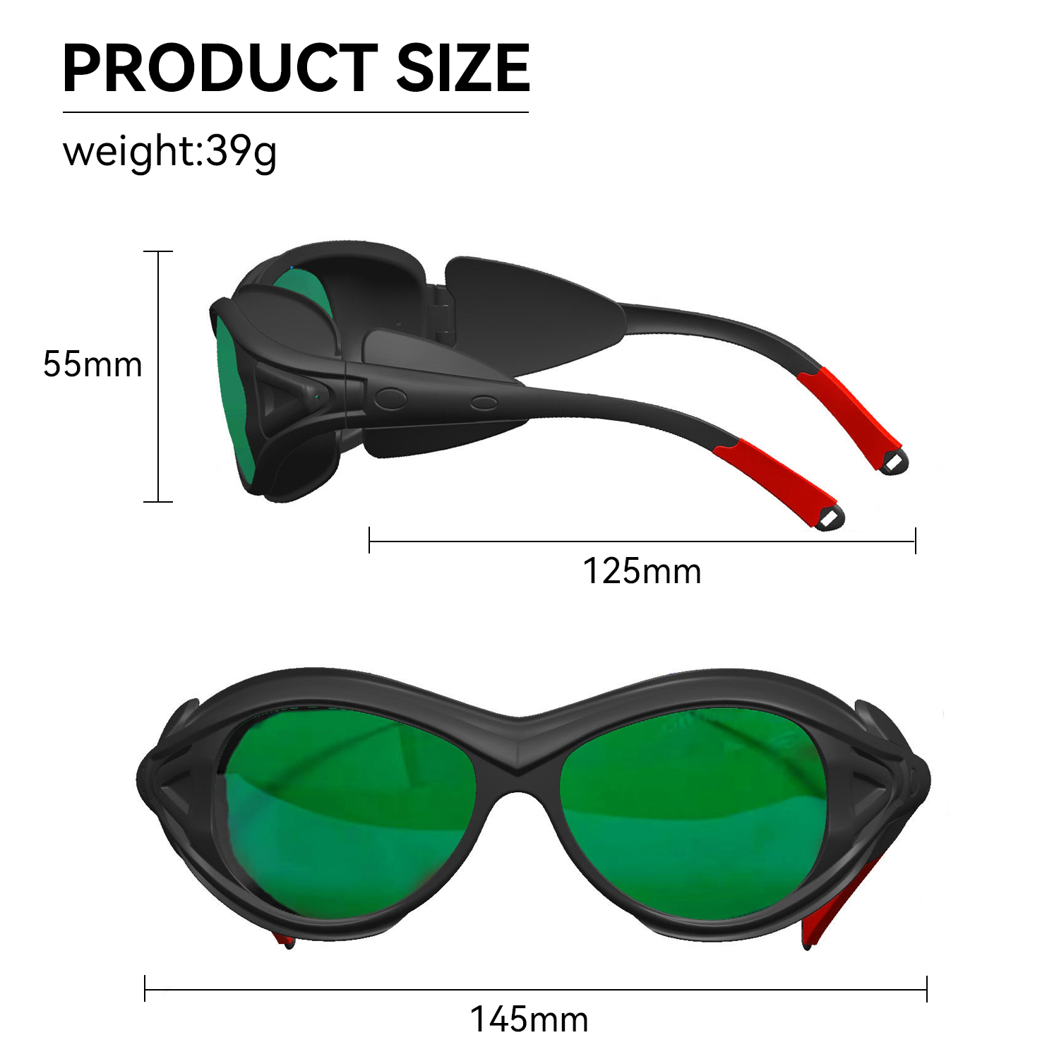 CE EN207 Ansi Z87 IR Radiation OD5 OD7 808 1064nm Ipl Hair Removal Anti Fog Eye Protective Welding Laser Safety Goggles Glasses