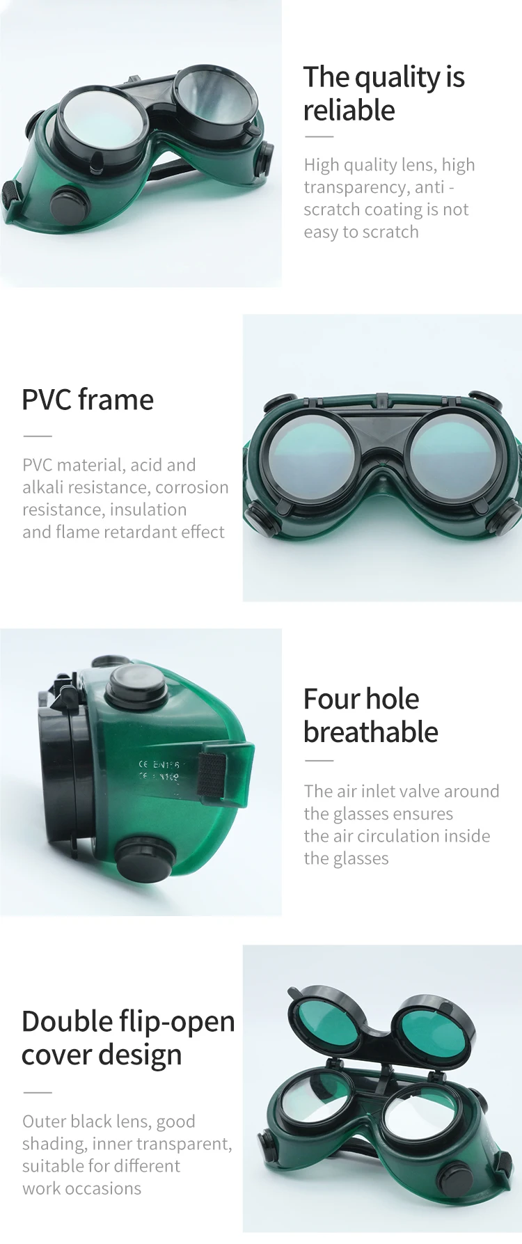 DAIERTA High Protective Anti-Laser Welding Goggles Industrial Laser Safety Eyewear Full-Frame PP Frame Lens Exchange Welding