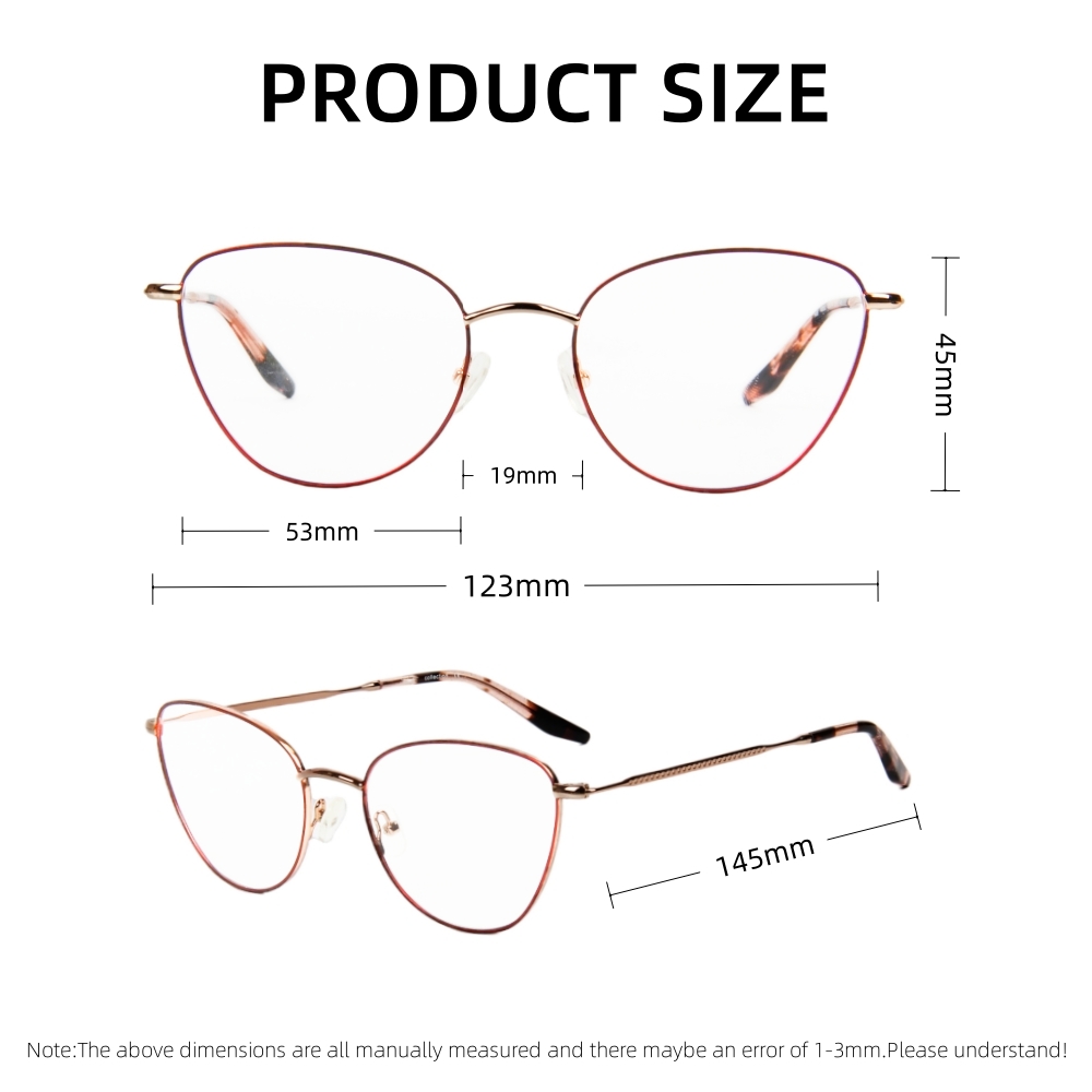 Fashionable Women's Cat Eye Full Rim Eyeglass Frame Side View