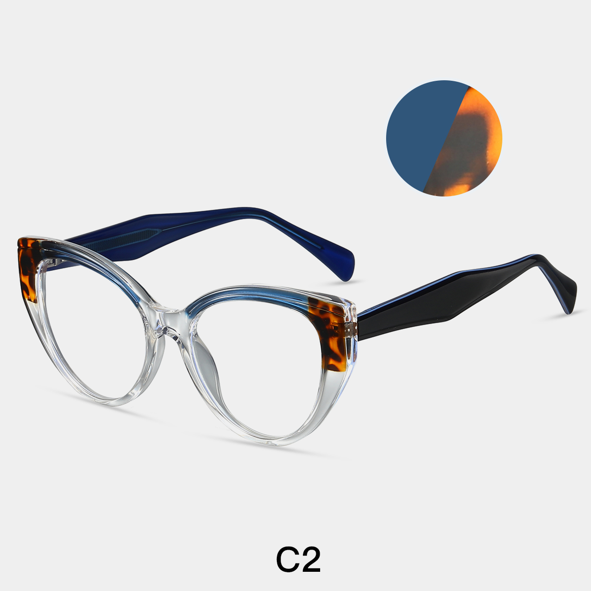 Classic Retro Solid Color Trendy Ins Blue Light Blocking Cat Eye Cat Eye TR90 Plate Glasses Frame Eyeglasses Frame