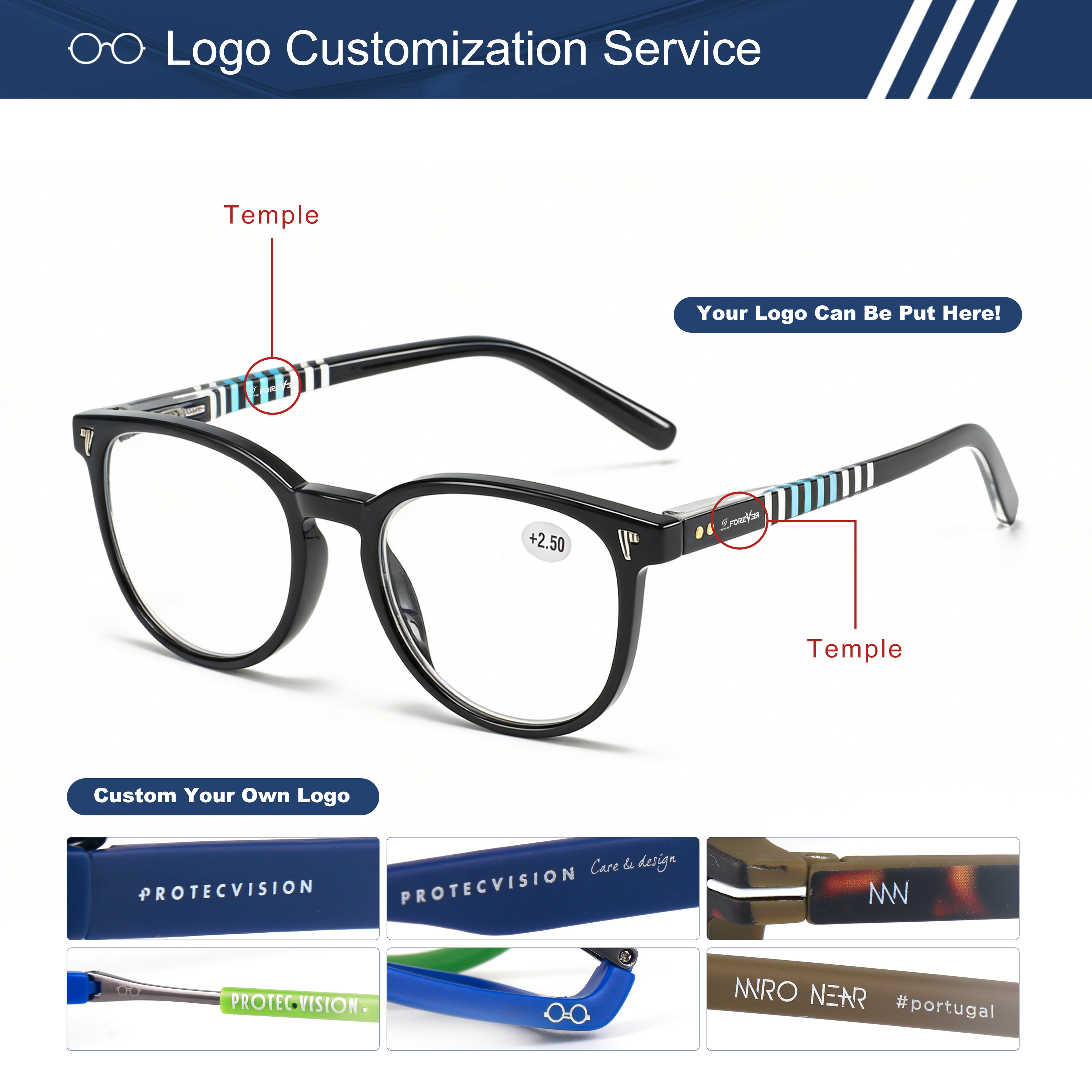 Wholesale Presbyopic Glasses Fashion Stylish High End Design Anti-Blue Light Reading Glasses for Senior