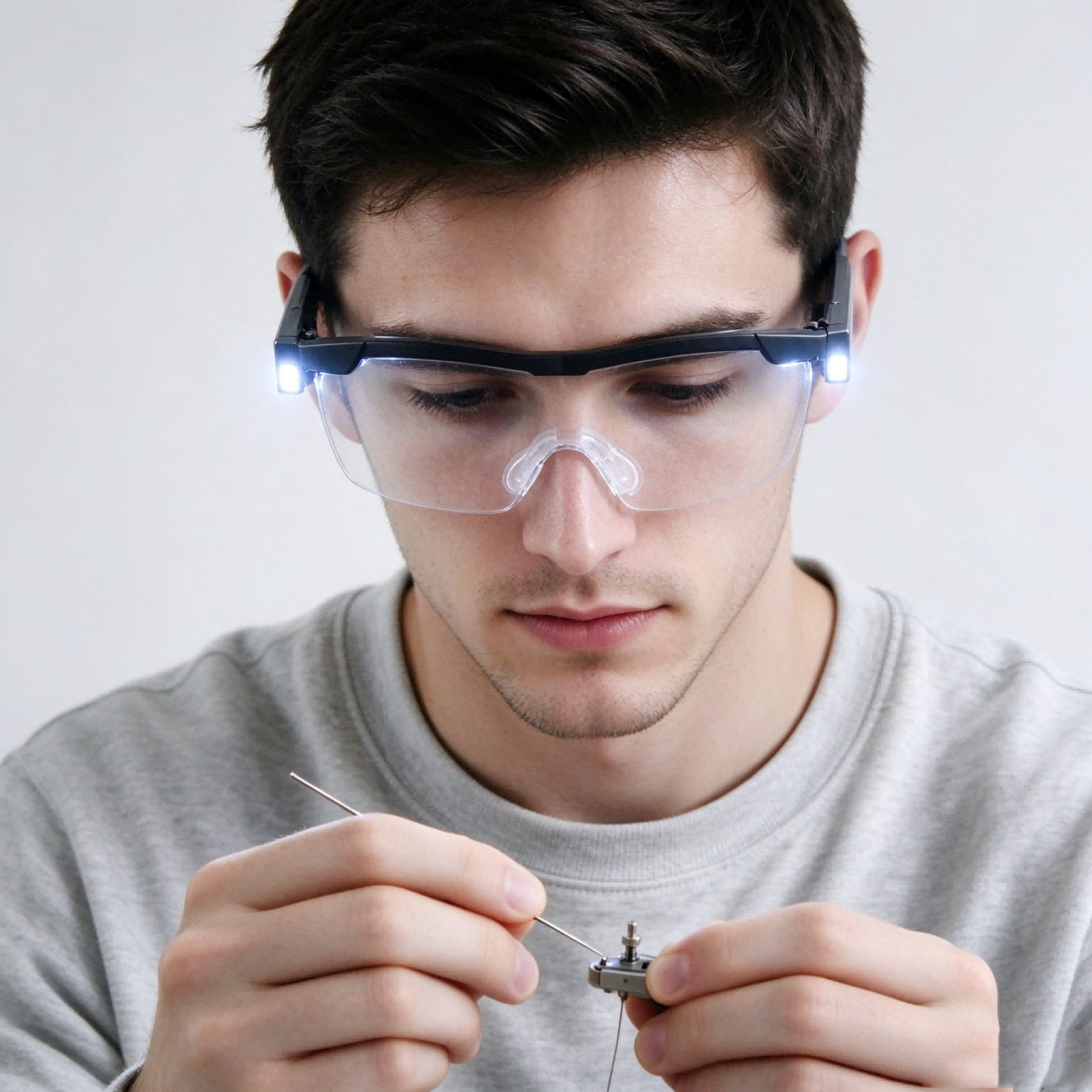 2026 Blue Light Magnifying Reading Glasses 160% Magnification Hands-Free USB Rechargeable LED Lighted Magnifier Eyeglasses