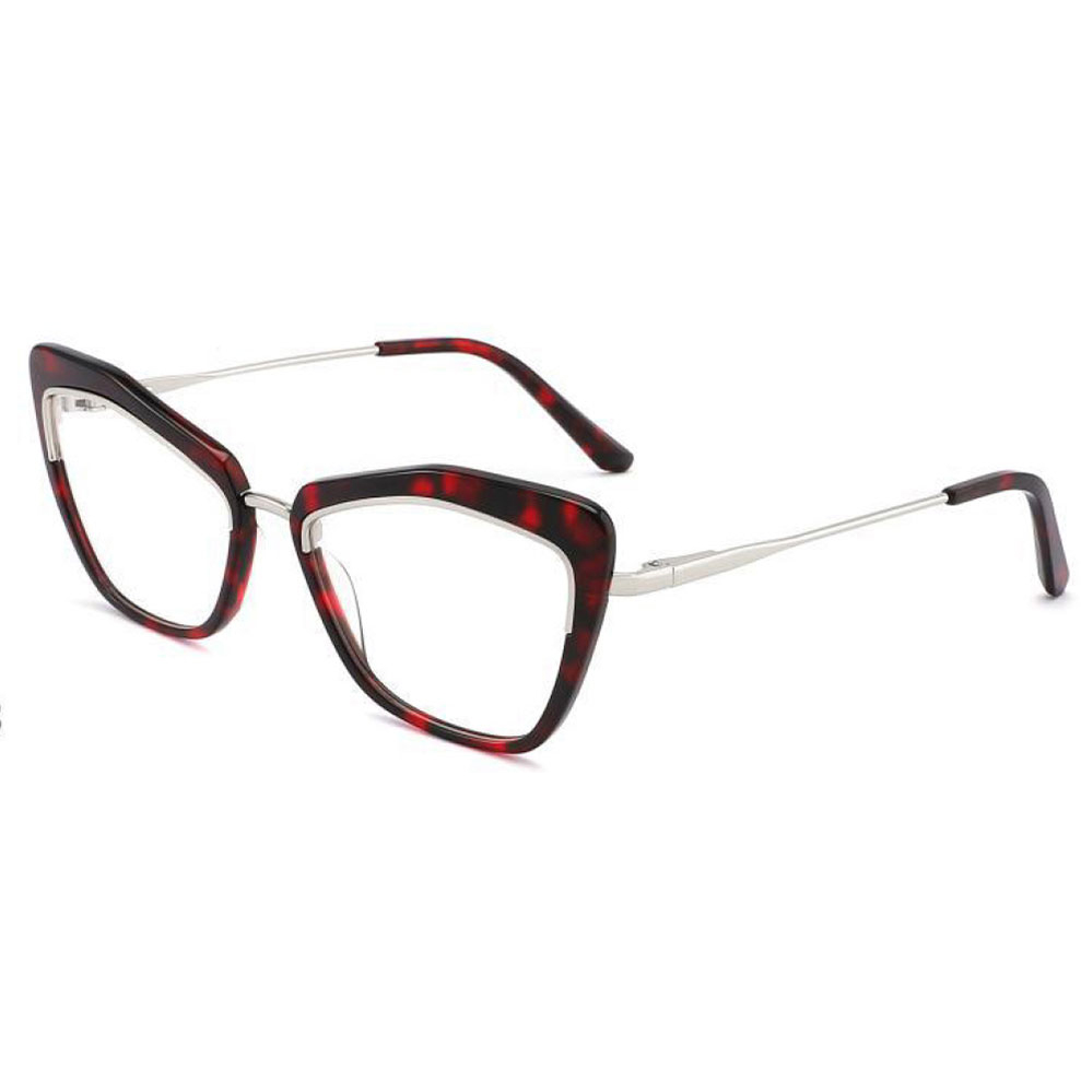 Women'S Metal Cat Eye Unique Best Eyeglass Frames Wholesale for Women Luxury Acetate Design Men Eyeglasses Frame