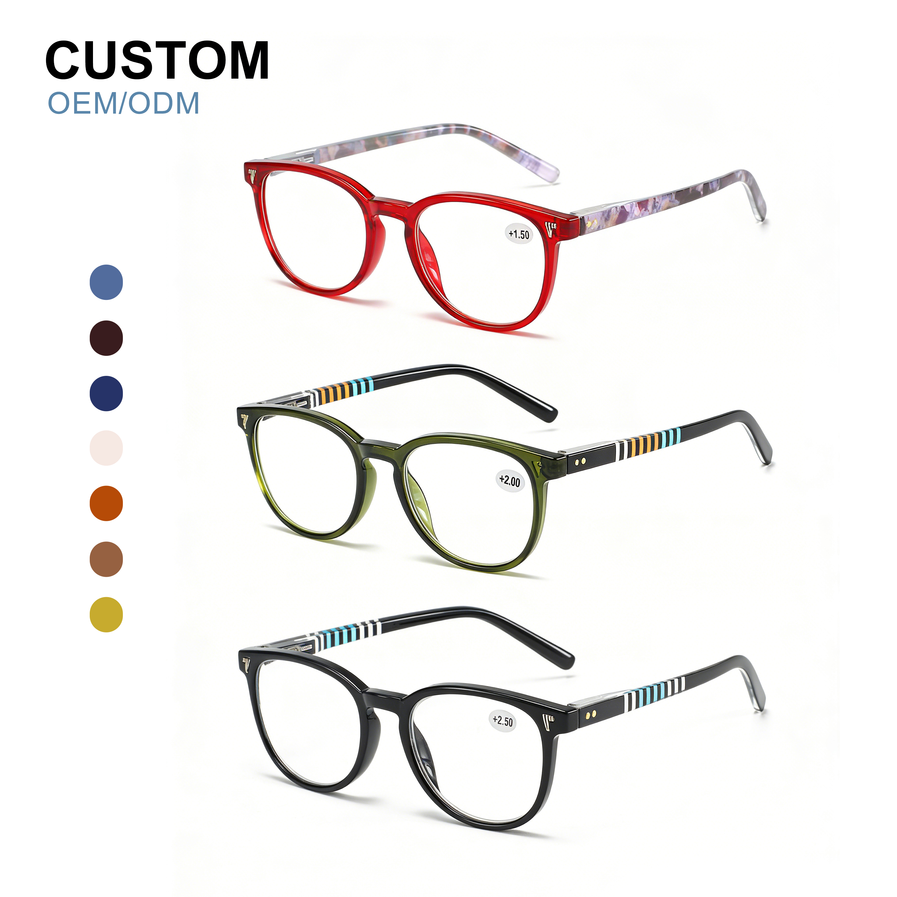 Wholesale Presbyopic Glasses Fashion Stylish High End Design Anti-Blue Light Reading Glasses for Senior