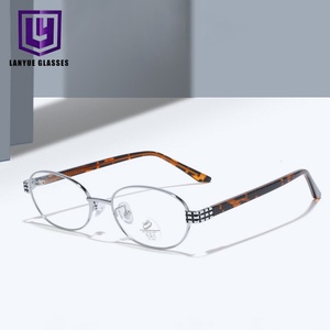 Vintage Metal Full Rim Solid Oval Anti Blue Light Blocking UV400 Computer Eyeglasses Lightweight Unisex Designer Trendy Luxury