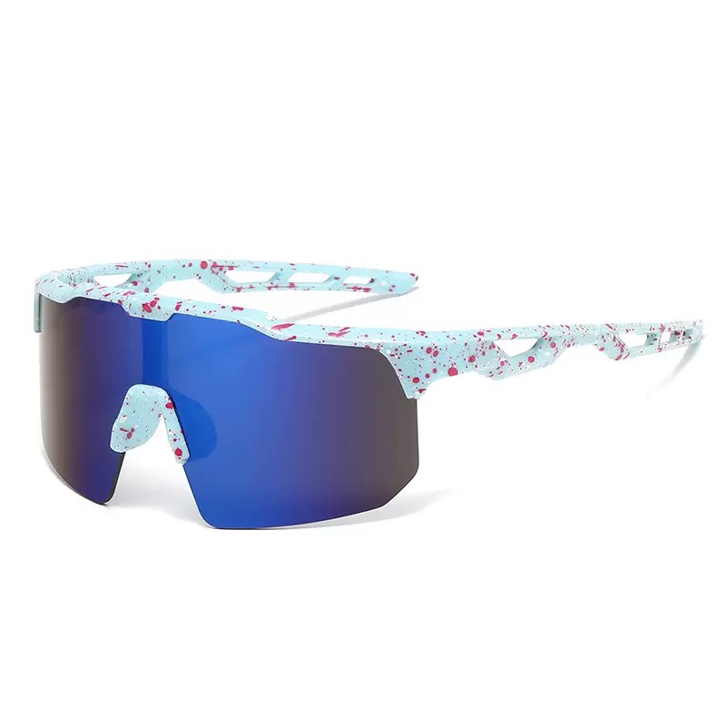 Customizable Children's Cycling Sunglasses UV400 Protection Anti-UV PC Lenses Mirrored Windproof Semi-Rimless Sports Eyewear for