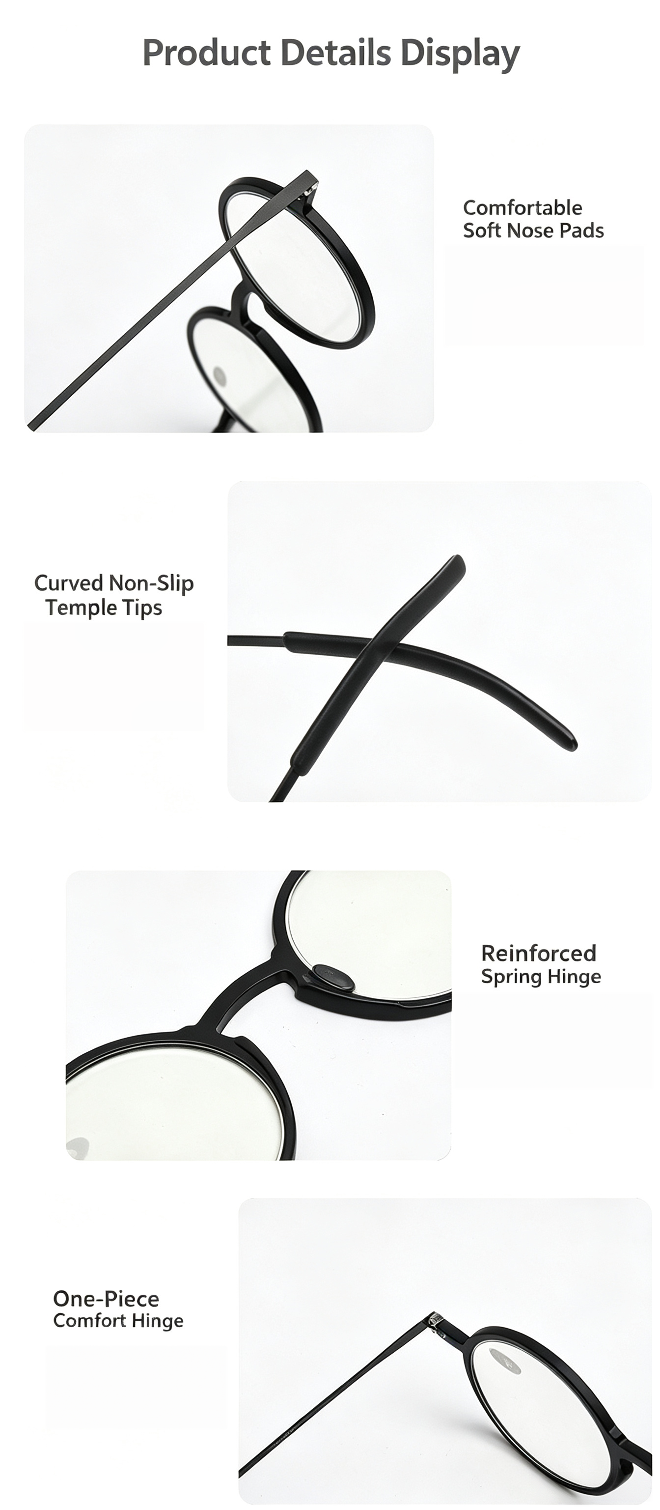 Competitive Price Paper-Thin TR90 Reading Glasses Retro Round Blue Light Blocking Eyewear with Magnetic Aluminum Case