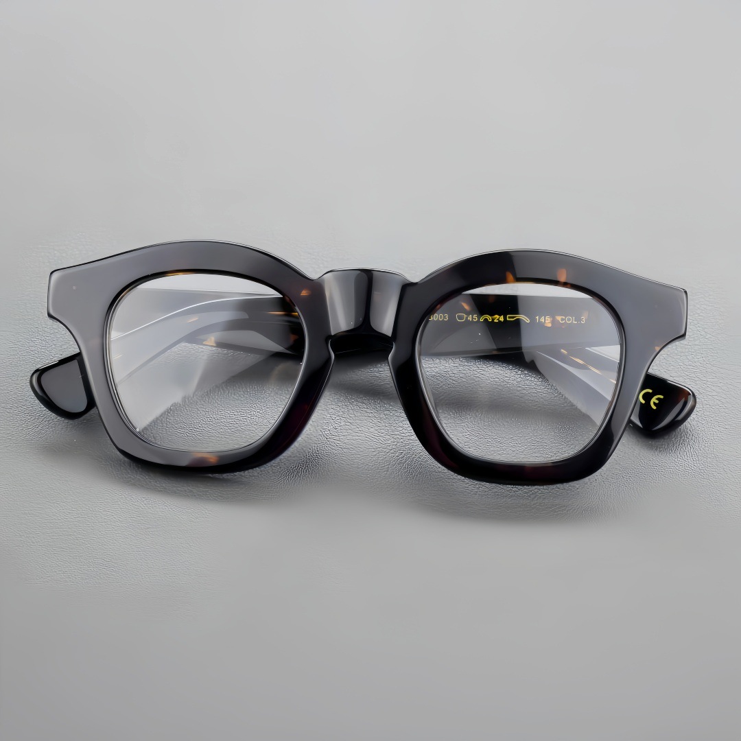 Classic Men Acetate Round Eyeglass Frames Vintage High Quality Custom Logo Eyewear Retro Fashion Thick Eyeglass Frames