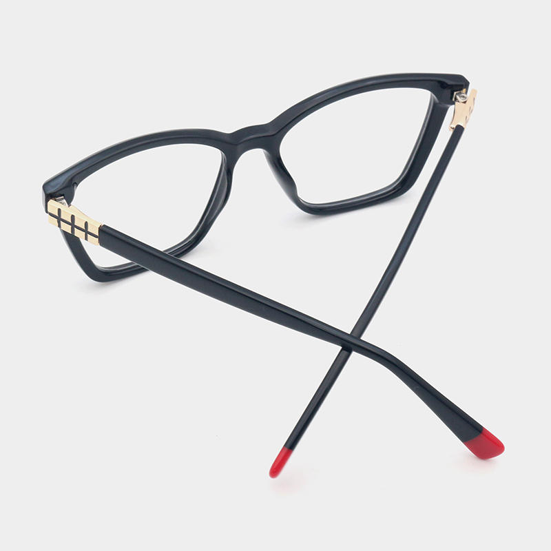 Fashion Lady TR90 Optical Frames Double Color Acetate Temple Glasses Spring Hinge Gradient Transparent Eyeglasses Frames Women