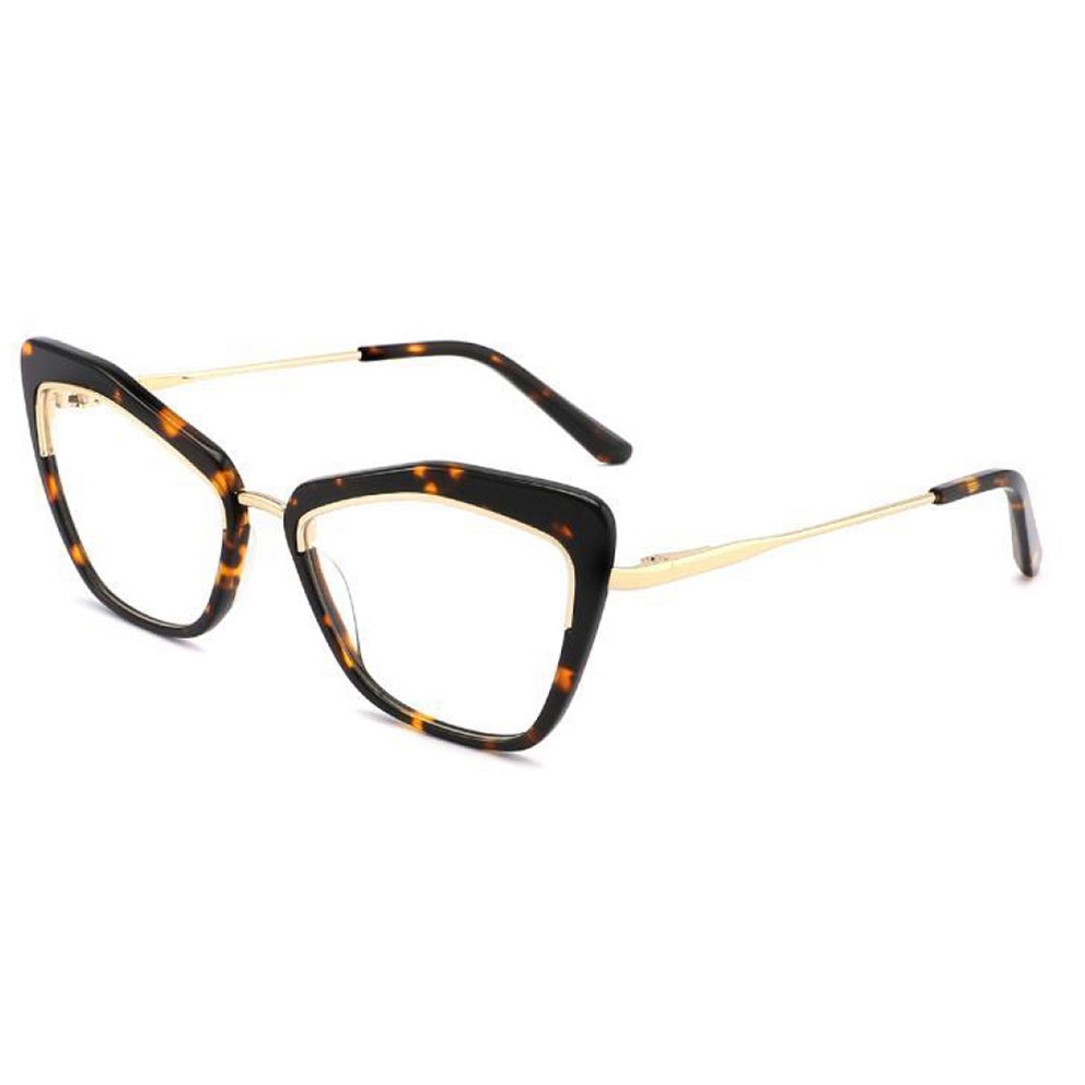 Women'S Metal Cat Eye Unique Best Eyeglass Frames Wholesale for Women Luxury Acetate Design Men Eyeglasses Frame